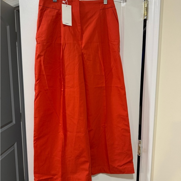 NWT Mango Vibrant Orange Wide-Leg Pants - Picture 3 of 5